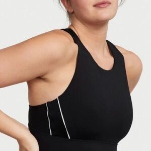 NWT Victoria's Secret Black Racerback Bralette, VS Sport Bra Size M